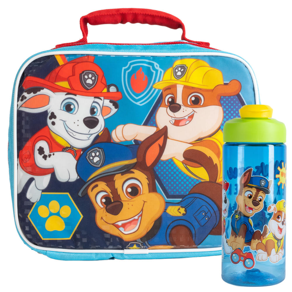 RALME Nickelodeon Paw Patrol Lunch Box with Water Bottle Set- Kids Soft Insulated Lunch Bag for Girls and Boys