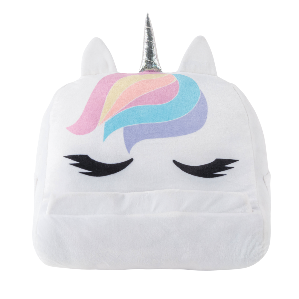 Plush Unicorn Kids Tablet Holder Pillow Stand for Girls, Travel and Home Tablet Stand