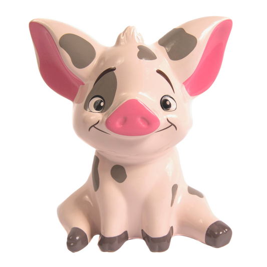 Moana Pua Pig Money Bank Figural Ceramic with Rubber Stopper