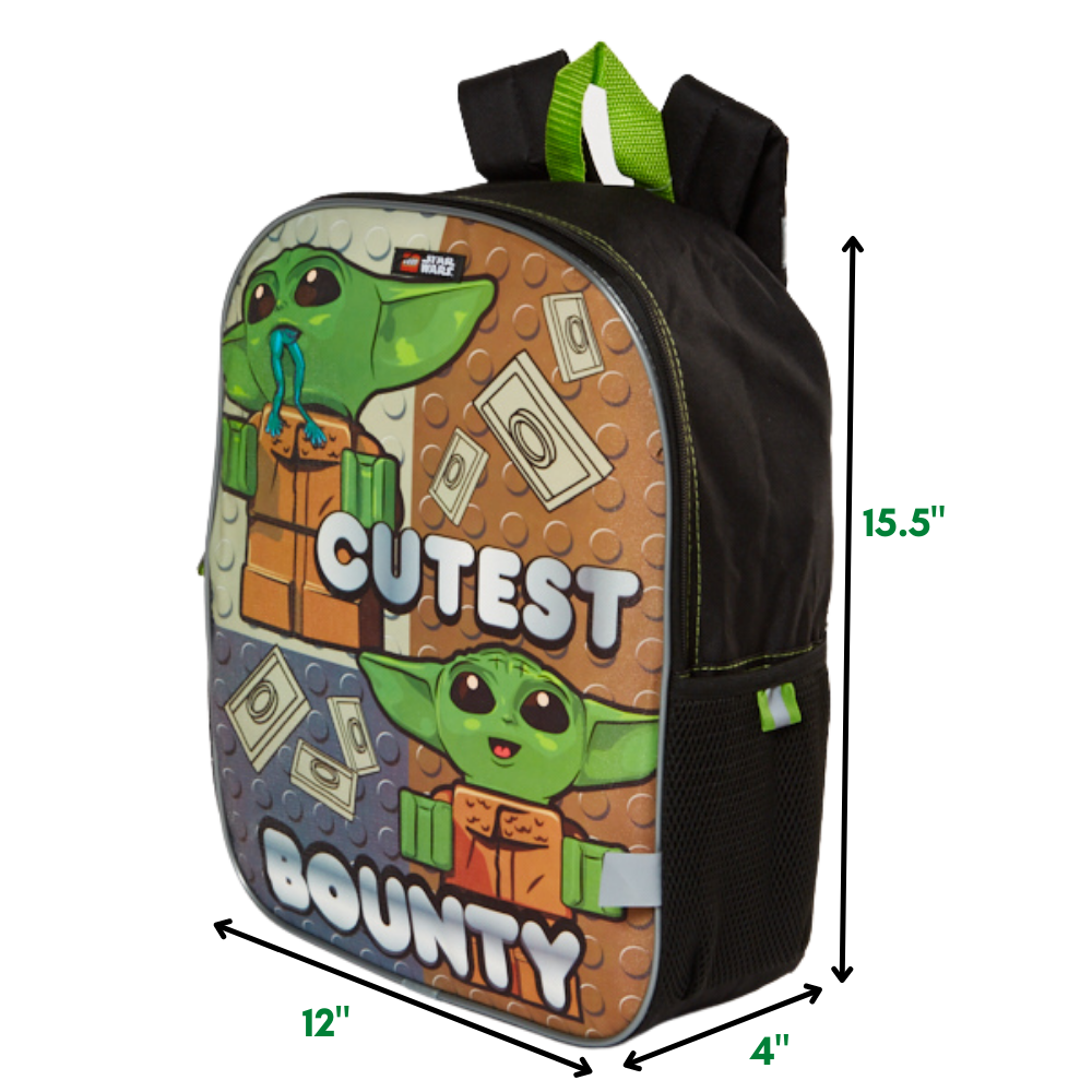 Star Wars Baby Yoda Backpack School Supplies Kids Backpack 12 Piece Set 16 inch Brown