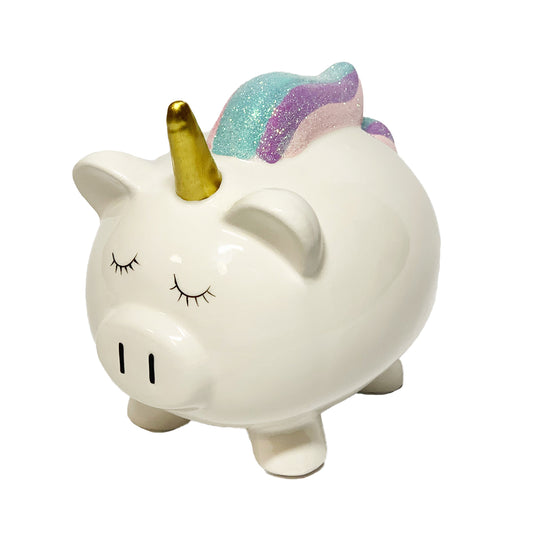 Pig Unicorn Piggy Bank for Girls - Girls Ceramic Coin Bank with Rubber StopperÉ