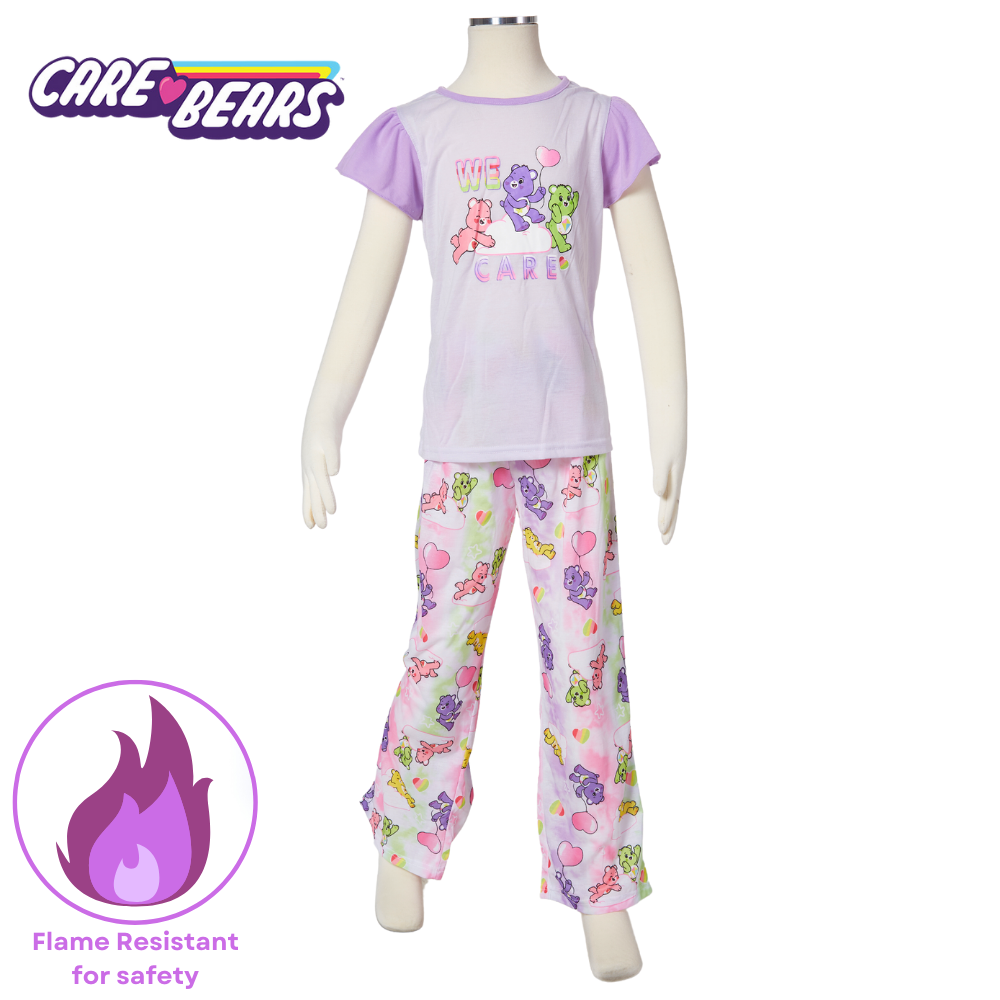 Care Bears Pajamas Set, 2 Piece Sleepwear for Kids, Size 8 Purple