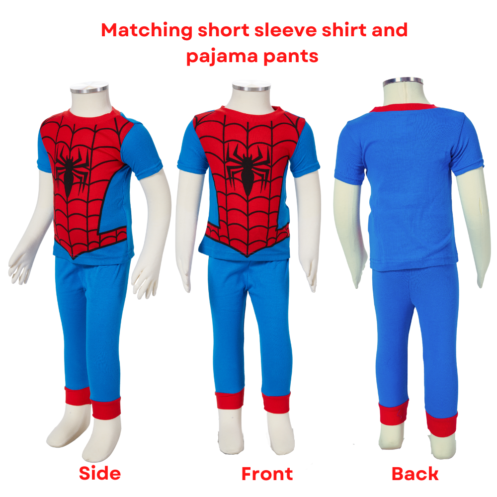 Marvel Spiderman Pajamas Set, 4 Piece Sleepwear for Toddlers and Little Kids, Size 2T Multi