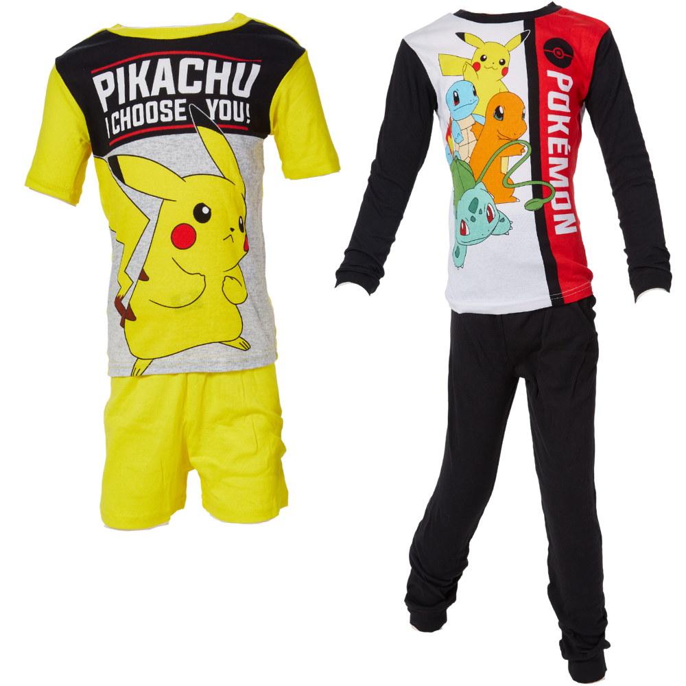 Pokemon Pajamas Set, 4 Piece Mix and Match Sleepwear for Kids, Size 6