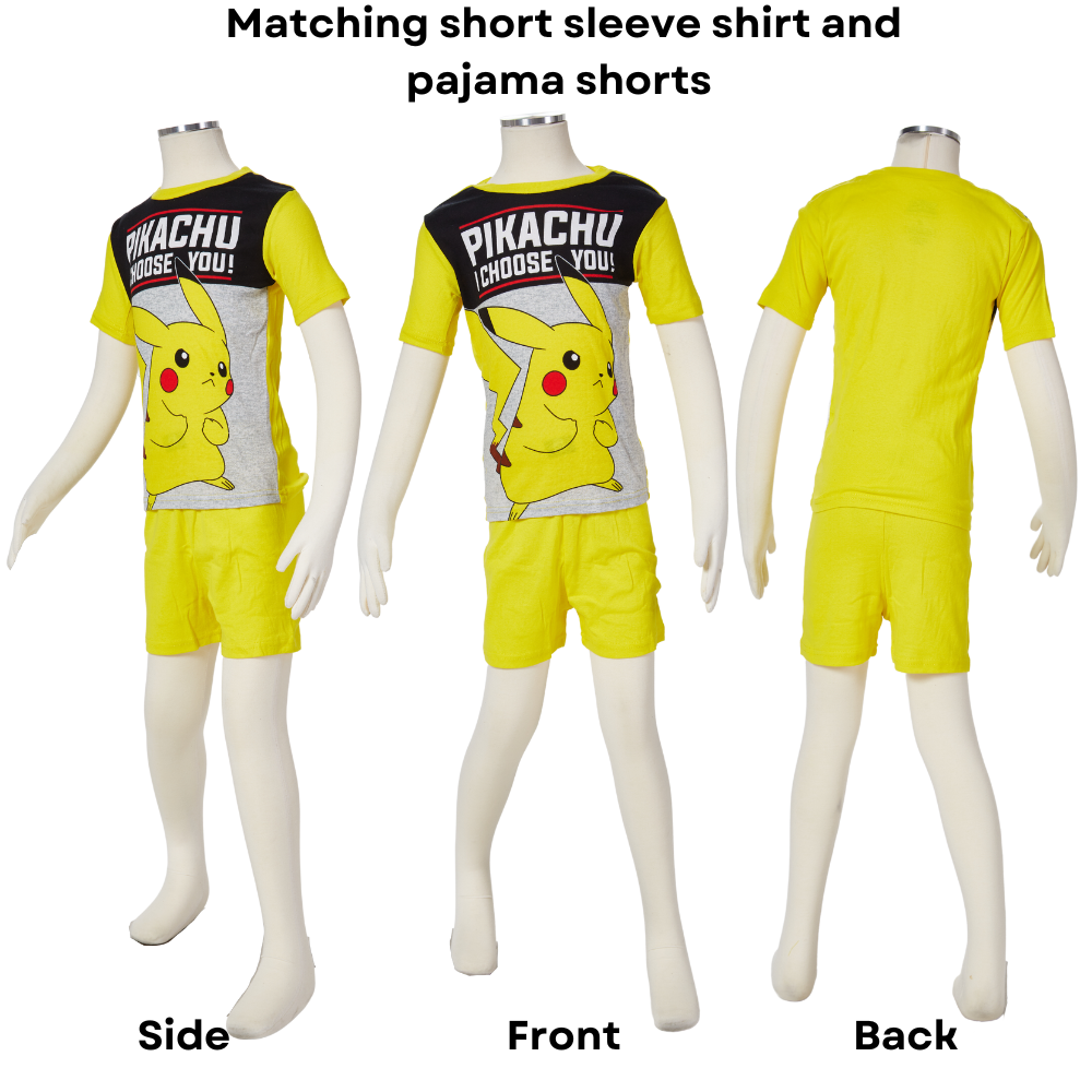 Pokemon Pajamas Set, 4 Piece Mix and Match Sleepwear for Kids, Size 8