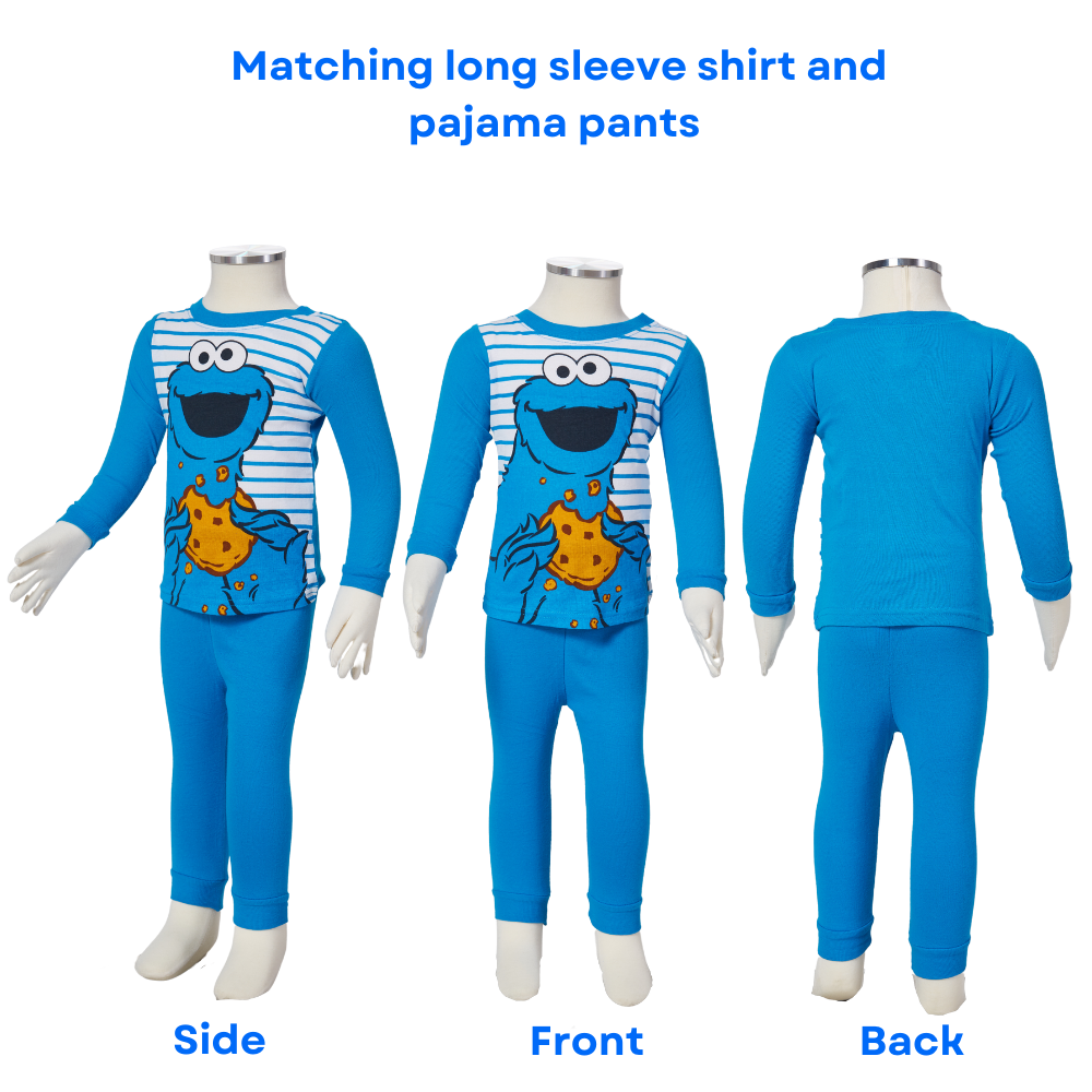 Sesame Street Pajamas Set, 4 Piece Sleepwear for Toddlers and Little Kids, Size 12M