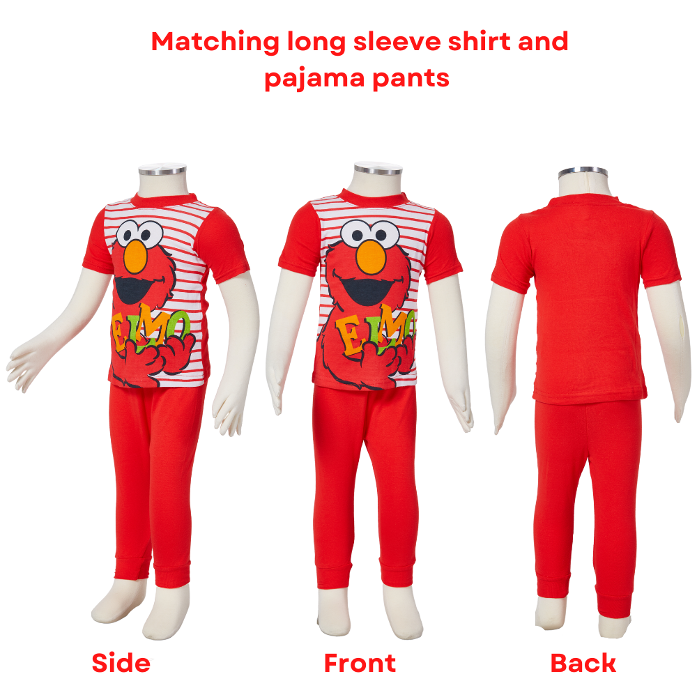 Sesame Street Pajamas Set, 4 Piece Sleepwear for Toddlers and Little Kids, Size 18M