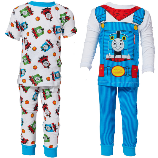 Thomas the Train Pajamas Set, 4 Piece Mix and Match Sleepwear for Toddlers and Little Kids, Size 2T