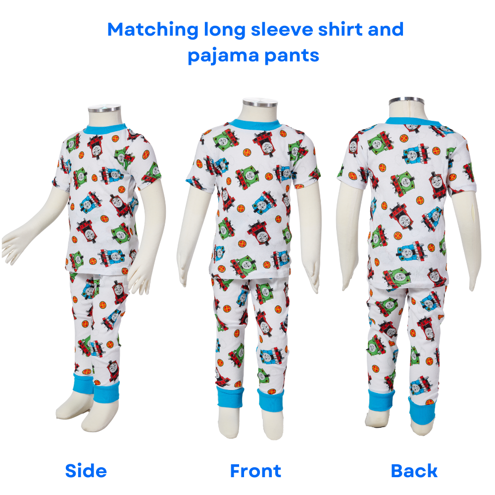 Thomas the Train Pajamas Set, 4 Piece Mix and Match Sleepwear for Toddlers and Little Kids, Size 3T