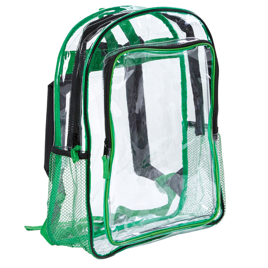 RALME Green Clear Backpack for School, 16 inch Stadium Approved Transparent Bag