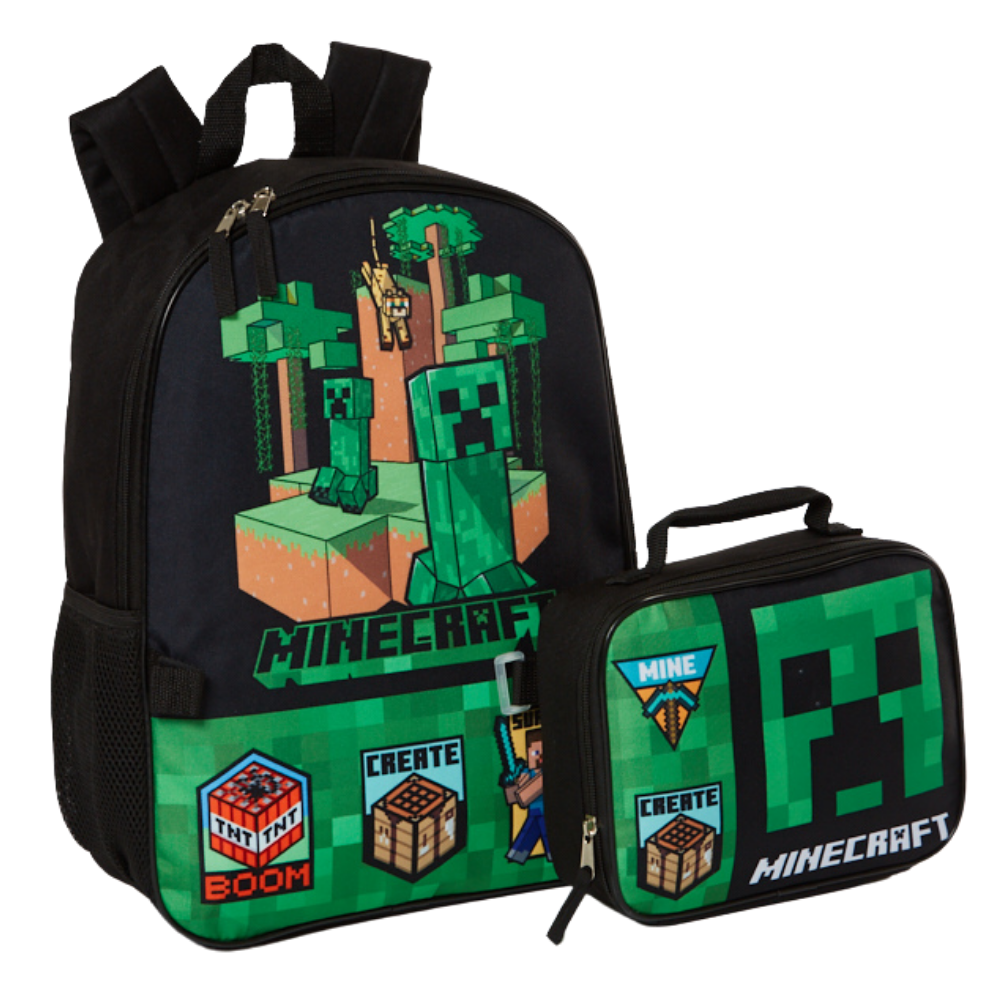 Minecraft 2 piece backpack set
