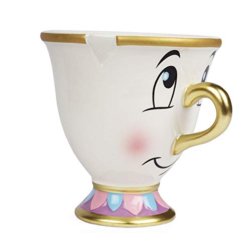 Disney Beauty and the Beast Chip Mug with Gold Foil Printing,