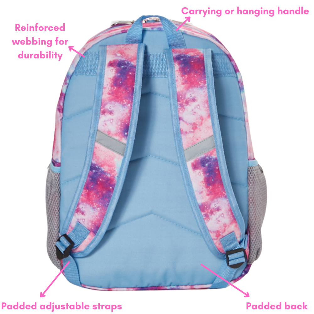 Galaxy backpack justice hot sale