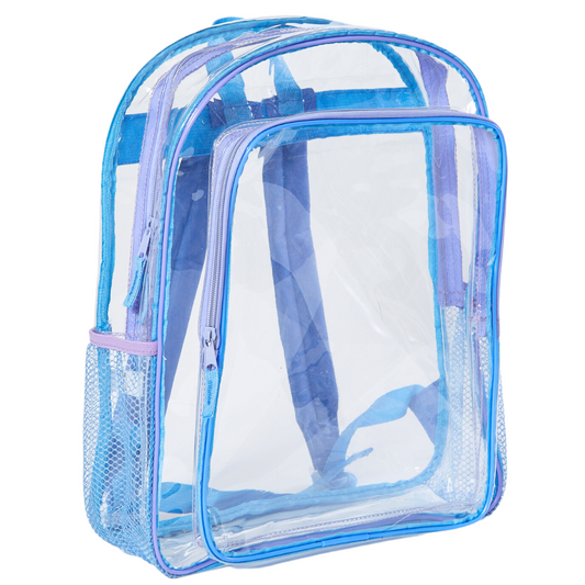 RALME Purple Clear Backpack for School, 16 inch Stadium Approved Transparent Bag