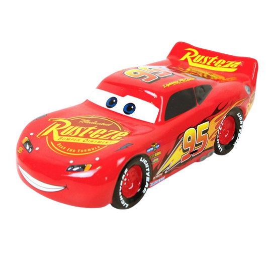 Pixar Cars Lightning McQueen Piggy Bank Kids Ceramic Coin Bank with Rubber Stopper