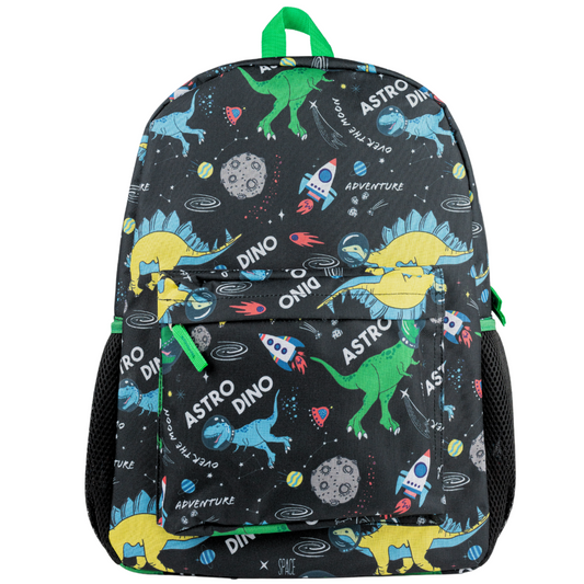 RALME Space Dinosaur Backpack for Boys, 16 inch, Black
